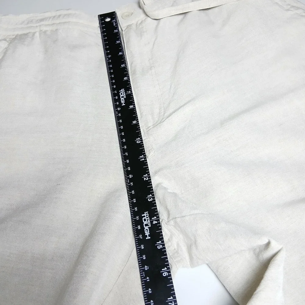 Cubavera Mens Linen Blend Drawstring Pants Beige Casual Resort Coastal